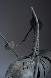 Herman Depauw (1952-1998): Don Quixote, patinated copper on a base