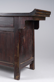 A Chinese brass mounted wooden sideboard, Shanxi, late Qing