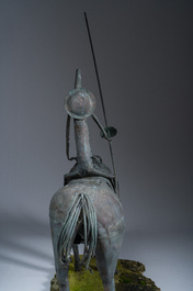 Herman Depauw (1952-1998): Don Quixote, patinated copper on a base