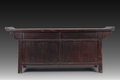 A Chinese brass mounted wooden sideboard, Shanxi, late Qing