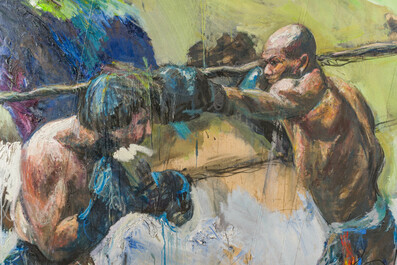 Sam Drukker (1957): The boxers, oil on canvas, dated (19)99