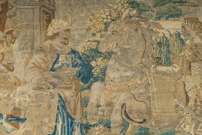 A fragment of a Flemish wall tapestry, Brussels or Oudenaarde, 17th C.