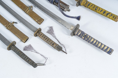 Vijf Japanse katana, 19de/20ste eeuw