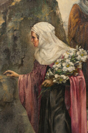 Ignace Kennis (1888-1973): Een moment van rust, olie op doek