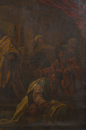 European school: The marriage of Mary and Joseph, oil on canvas, 17th C.