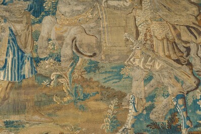 A fragment of a Flemish wall tapestry, Brussels or Oudenaarde, 17th C.