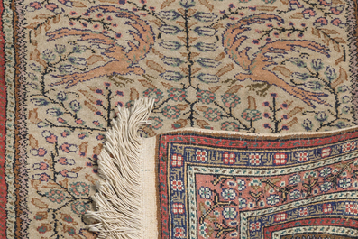 Three various Oriental rugs with geometric and floral design, a.o. Hamadan, wool on cotton, 20th C.