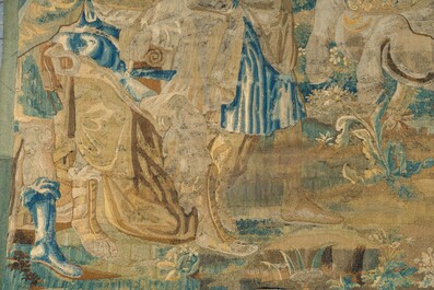 A fragment of a Flemish wall tapestry, Brussels or Oudenaarde, 17th C.