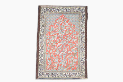A Persian Qom (Qum/Ghom) silk rug with 'Mihrab' design, 20th C.