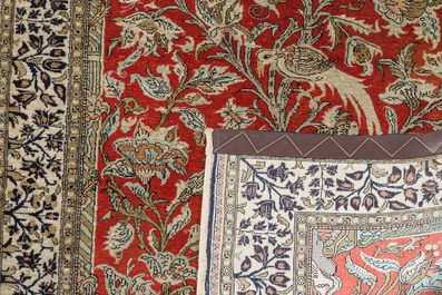 A Persian Qom (Qum/Ghom) silk rug with 'Mihrab' design, 20th C.