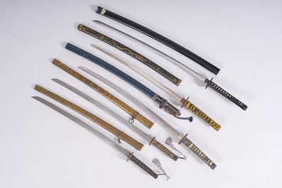 Vijf Japanse katana, 19de/20ste eeuw