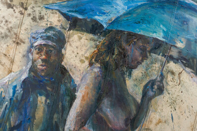 Sam Drukker (1957): 'Regen', oil on canvas, dated 1996