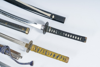 Vijf Japanse katana, 19de/20ste eeuw