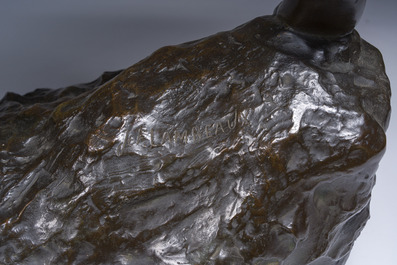 Jef Lambeaux (1852-1908): The wrestlers, brown patinated bronze, foundry mark 'G. Wins Fondeur Bruxelles'