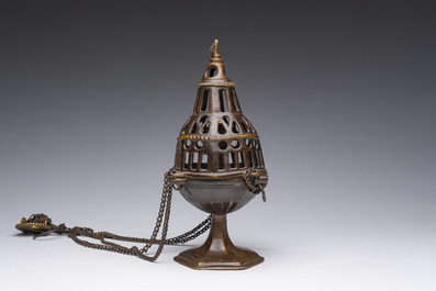 A Gothic bronze censer, Southern Netherlands, 16th C.
