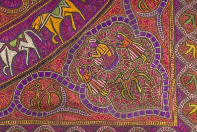 An Indian 'rumal' or hand-embroidered ritual cloth, Chamba, Himachal Pradesh, first half 20th C.