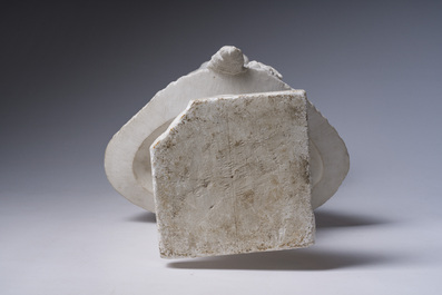 Antonio Argenti (1845-1916): Bust of a girl with a scarf, marble, Milan