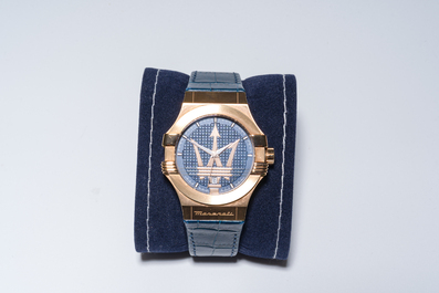 A silver Gucci necklace, a Maserati 'Potenza' wristwatch and a Grovana 'Swiss Alpine Military' wristwatch, 20th/21st C.