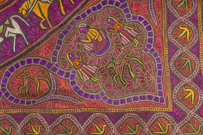 An Indian 'rumal' or hand-embroidered ritual cloth, Chamba, Himachal Pradesh, first half 20th C.