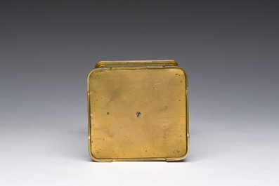 A French brass carriage clock, 19th C.