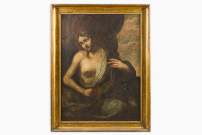 European school: The penance of Mary Magdalene, oil on canvas, ca. 1700