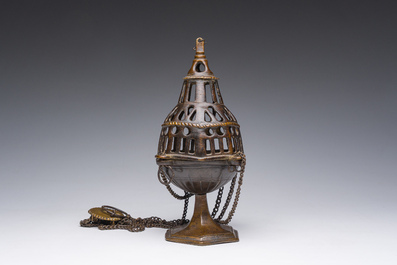A Gothic bronze censer, Southern Netherlands, 16th C.