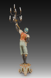 A large Venetian carved and polychrome painted wooden 'moor' lantern, Italy, 20th C.