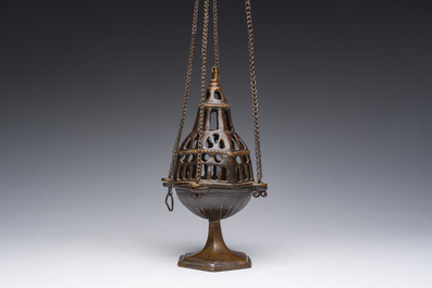 A Gothic bronze censer, Southern Netherlands, 16th C.