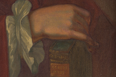 Belgian school: Portrait of Pieter-Jan van Hille, oil on canvas, 19th/20th C.