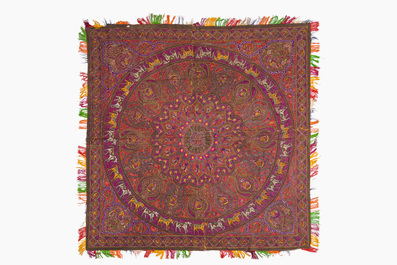 An Indian 'rumal' or hand-embroidered ritual cloth, Chamba, Himachal Pradesh, first half 20th C.