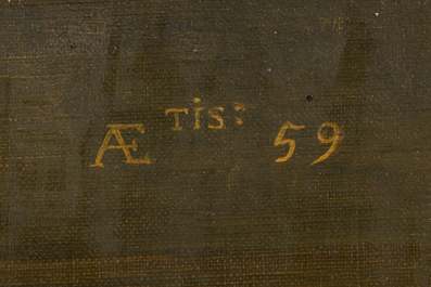 Belgian school: Portrait of Philippe de Jumin&eacute;e (Jumn&eacute;e) at the age of 59, oil on canvas, dated 1738, 19th/20th C.