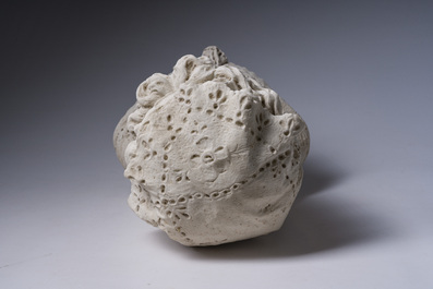 Antonio Argenti (1845-1916): Bust of a girl with a scarf, marble, Milan