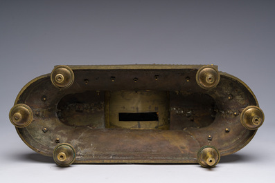 A gilt and patinated bronze Consulate pendule 'A l'Am&eacute;rique', Jean-Simon Deverberie, Paris, 1800-1804