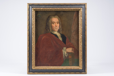 Belgian school: Portrait of Pieter-Jan van Hille, oil on canvas, 19th/20th C.
