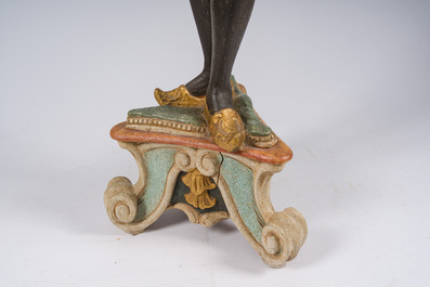A large Venetian carved and polychrome painted wooden 'moor' lantern, Italy, 20th C.