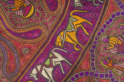 An Indian 'rumal' or hand-embroidered ritual cloth, Chamba, Himachal Pradesh, first half 20th C.