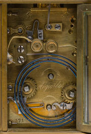 A French brass carriage clock, 19th C.