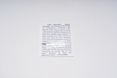 Armand Godoy (1880-1964): 'Les litanies de la Vierge', with 48 colour lithographs by Mariette Lydis, A. Blaizot et Fils, Paris, 1934