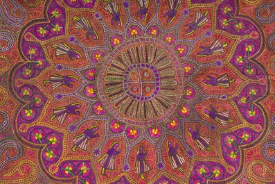 An Indian 'rumal' or hand-embroidered ritual cloth, Chamba, Himachal Pradesh, first half 20th C.