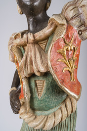 A large Venetian carved and polychrome painted wooden 'moor' lantern, Italy, 20th C.