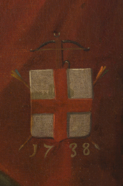 Flemish school: Portrait of Philippe de Jumin&eacute;e (Jumn&eacute;e) at the age of 59, oil on canvas, dated 1738