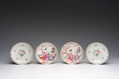 A varied collection of Chinese blue, white and famille rose porcelain, Kangxi/Qianlong