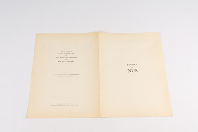 'Etudes de Nus. 24 photographies de Brassa&iuml;, Nora Dumas, F&eacute;her, ...', Editions du Ch&ecirc;ne, Paris, 1948