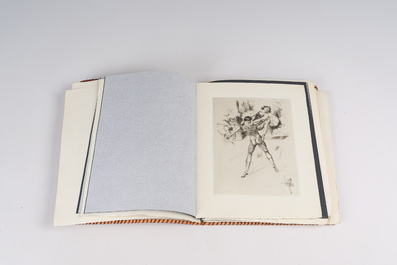 Alm&eacute;ry Lobel-Riche (1877-1950): A varied collection of 30 etchings with nudes and ballet scenes in an agate-inlaid leather folder