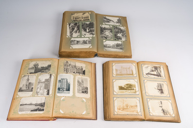 Three albums with postcards mainly depicting views of Belgian villages and towns, a.o. Dalschaert-Praet, Gilleman, Nels, 19th/20th C.