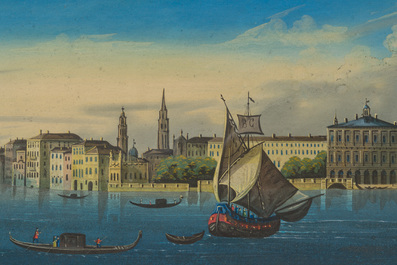 Italian school: 'Venezia', gouache on paper, ca. 1900