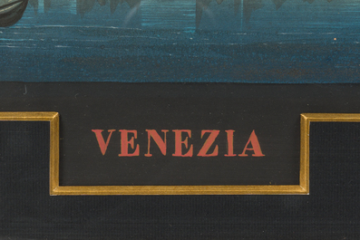 Italian school: 'Venezia', gouache on paper, ca. 1900