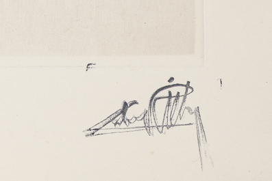 Alm&eacute;ry Lobel-Riche (1877-1950): A varied collection of 30 etchings with nudes and ballet scenes in an agate-inlaid leather folder