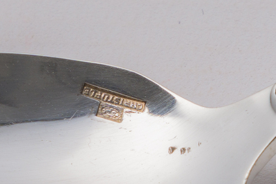 A French 49-piece silver-plated cutlery set, model Malmaison, Christofle, 20th C.