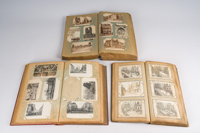 Three albums with postcards mainly depicting views of Belgian villages and towns, a.o. Dalschaert-Praet, Gilleman, Nels, 19th/20th C.
